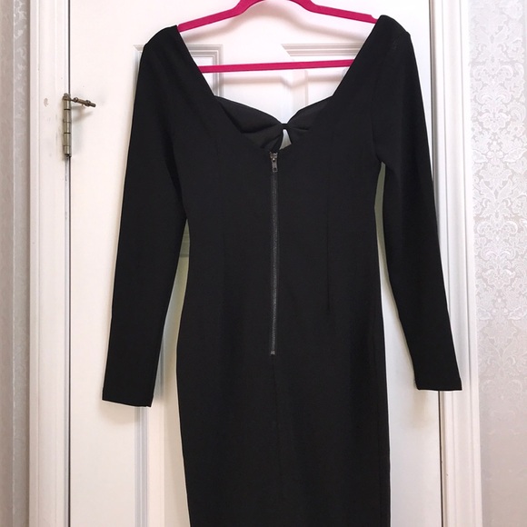 NWT Elegant Long Sleeve Black Dress Cutout Size S - Picture 4 of 5